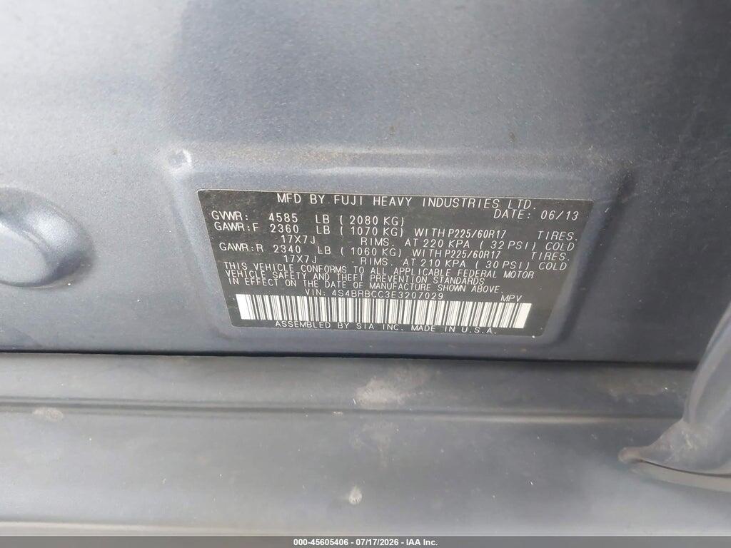 4S4BRBCC3E3207029 2014 SUBARU OUTBACK photo no. 9
