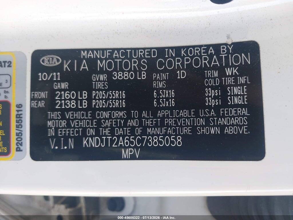 KNDJT2A65C7385058 2012 KIA SOUL photo no. 9