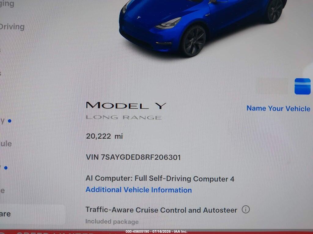 7SAYGDED8RF206301 2024 TESLA MODEL Y photo no. 7