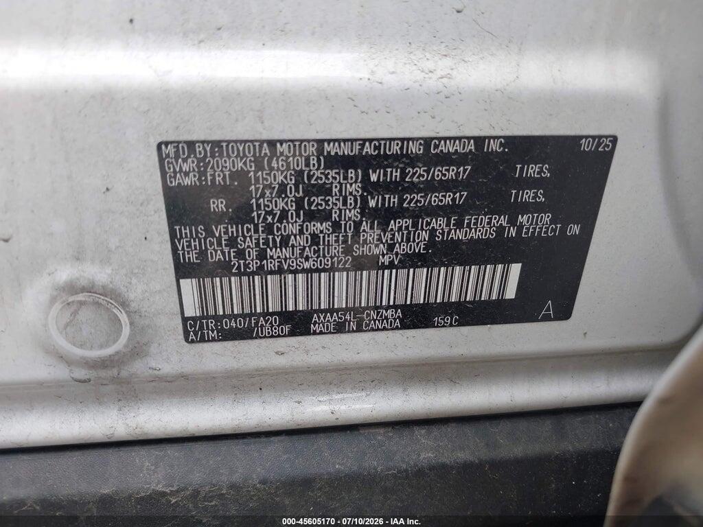 2T3P1RFV9SW609122 2025 TOYOTA RAV4 photo no. 9