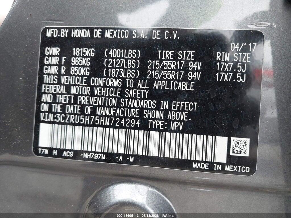 3CZRU5H75HM724294 2017 HONDA HR-V photo no. 9