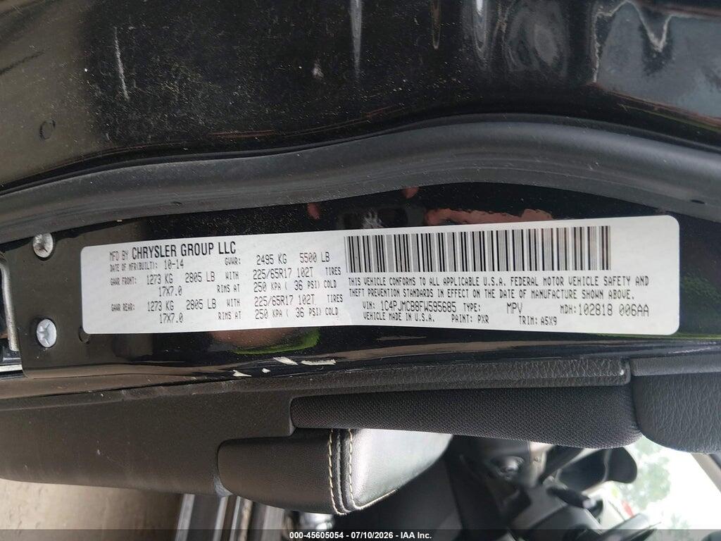 1C4PJMCB8FW595685 2015 JEEP CHEROKEE photo no. 9