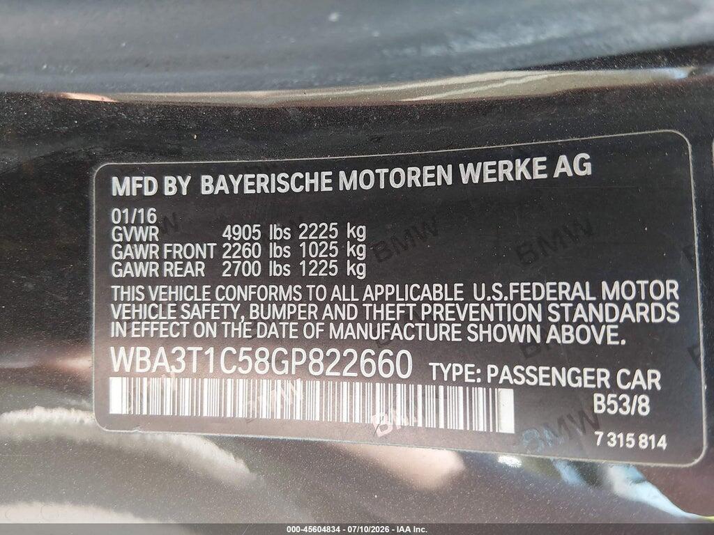 WBA3T1C58GP822660 2016 BMW 428I photo no. 9