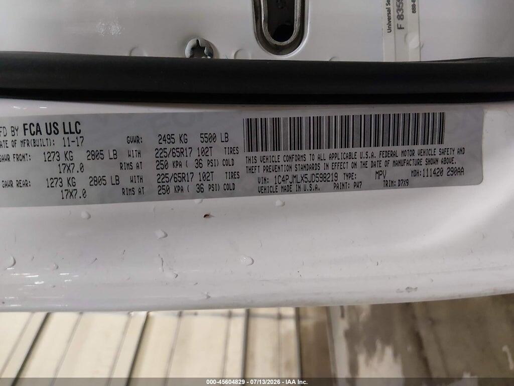 1C4PJMLX5JD598219 2018 JEEP CHEROKEE photo no. 9