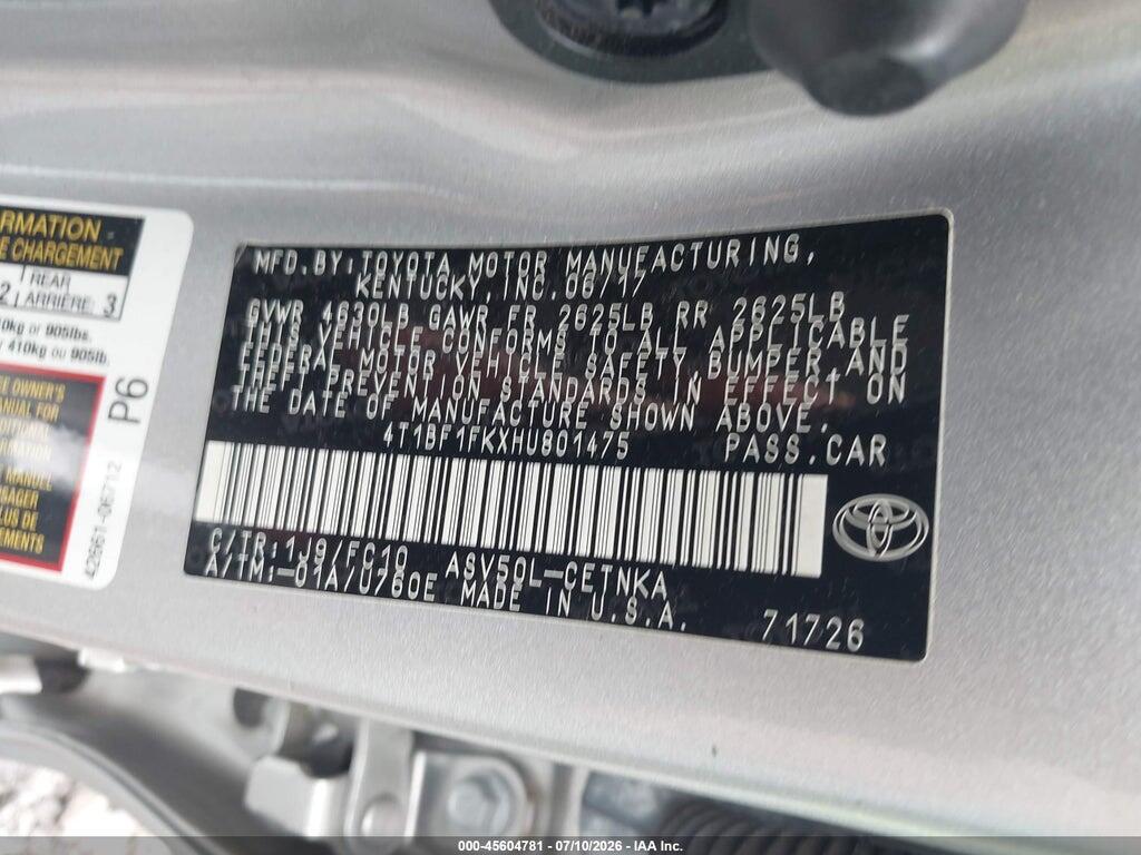 4T1BF1FKXHU801475 2017 TOYOTA CAMRY photo no. 9