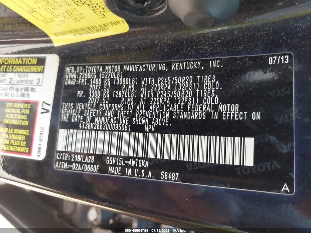 4T3BK3BB3DU095061 2013 TOYOTA VENZA photo no. 9