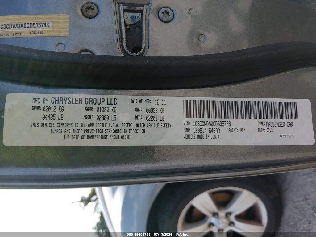 1C3CDWDA0CD535788 2012 DODGE CALIBER photo no. 9