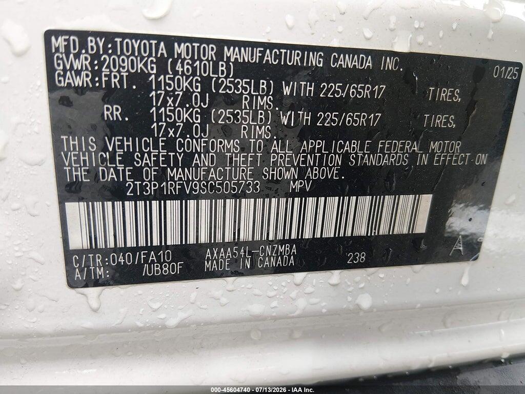 2T3P1RFV9SC505733 2025 TOYOTA RAV4 photo no. 9