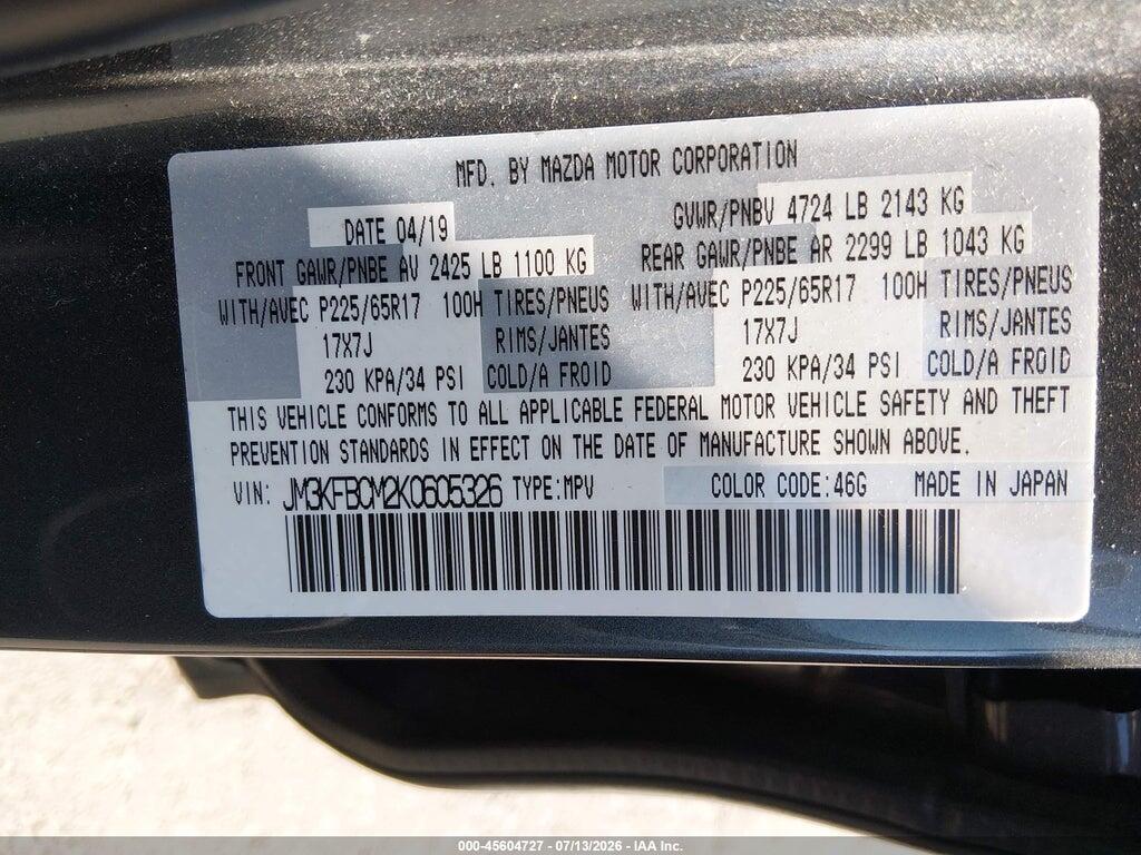 JM3KFBCM2K0605326 2019 MAZDA CX-5 photo no. 9