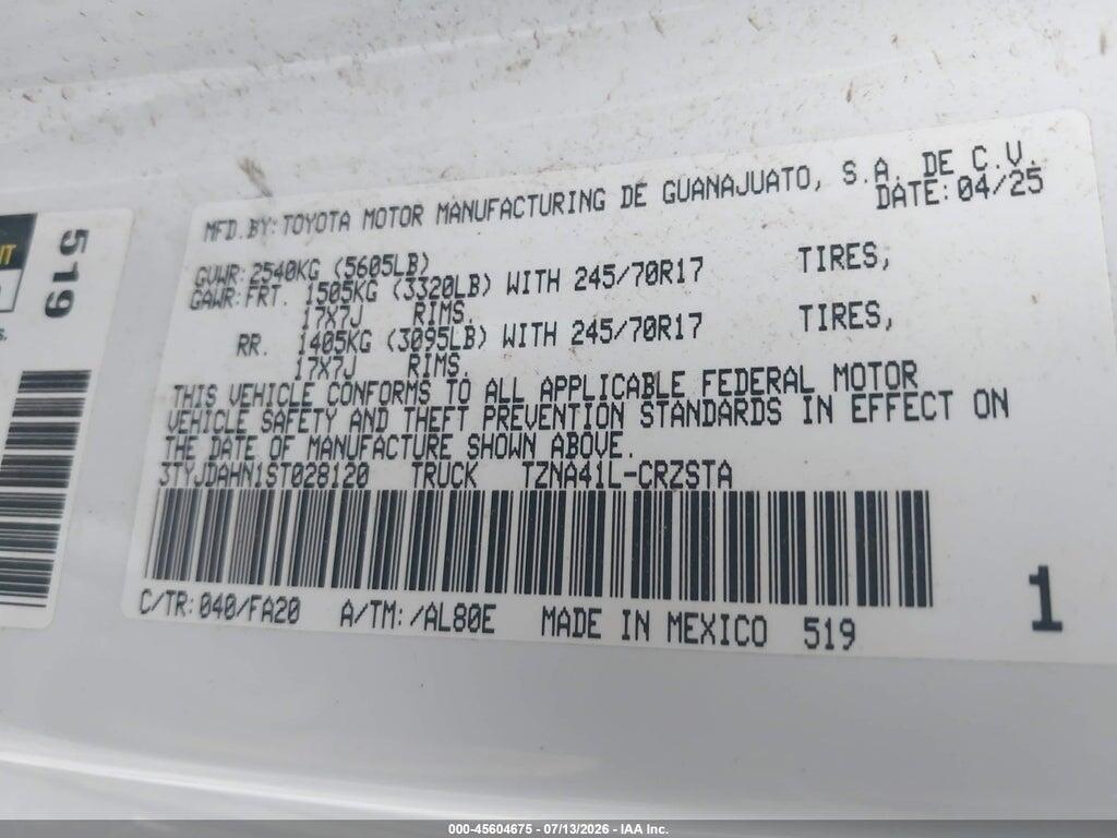 3TYJDAHN1ST028120 2025 TOYOTA TACOMA photo no. 9