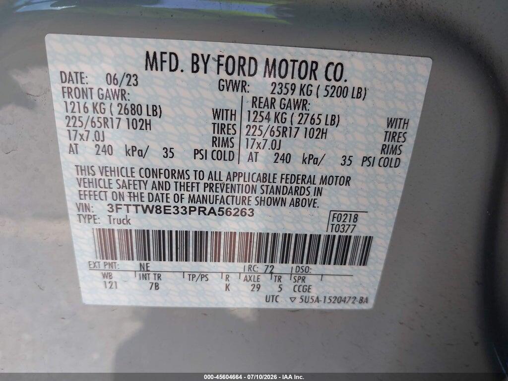3FTTW8E33PRA56263 2023 FORD MAVERICK photo no. 9