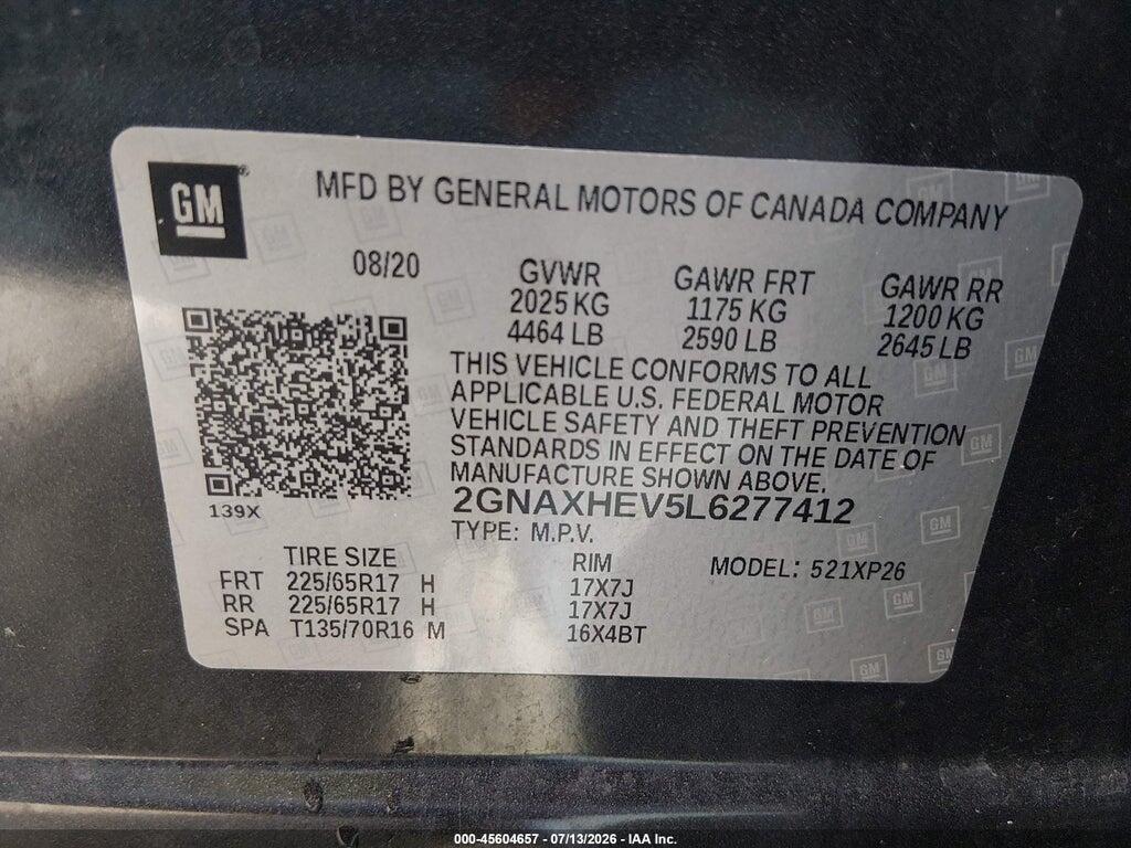 2GNAXHEV5L6277412 2020 CHEVROLET EQUINOX photo no. 9
