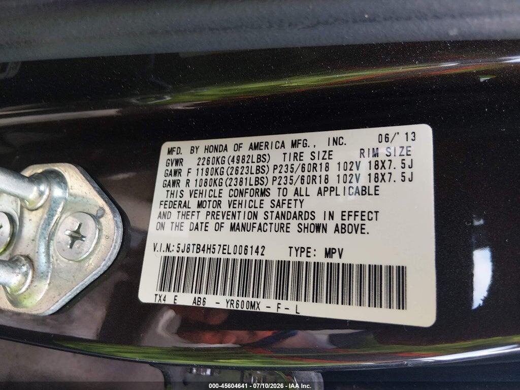 5J8TB4H57EL006142 2014 ACURA RDX photo no. 9