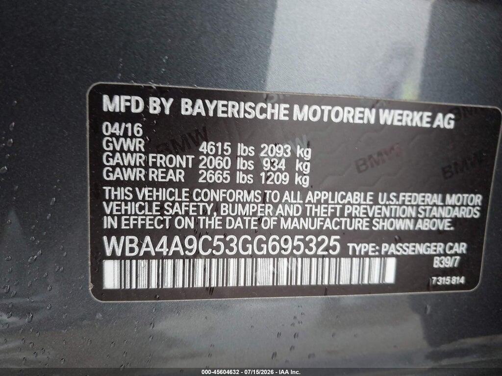 WBA4A9C53GG695325 2016 BMW 428I GRAN COUPE photo no. 9