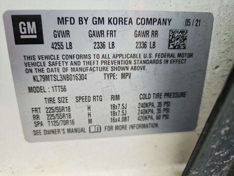 KL79MTSL3NB016304 2022 CHEVROLET TRAILBLAZER photo no. 12