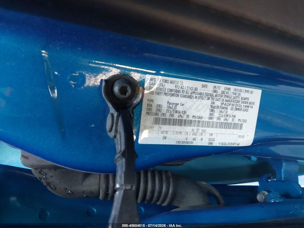 1FADP3F21DL149616 2013 FORD FOCUS photo no. 9