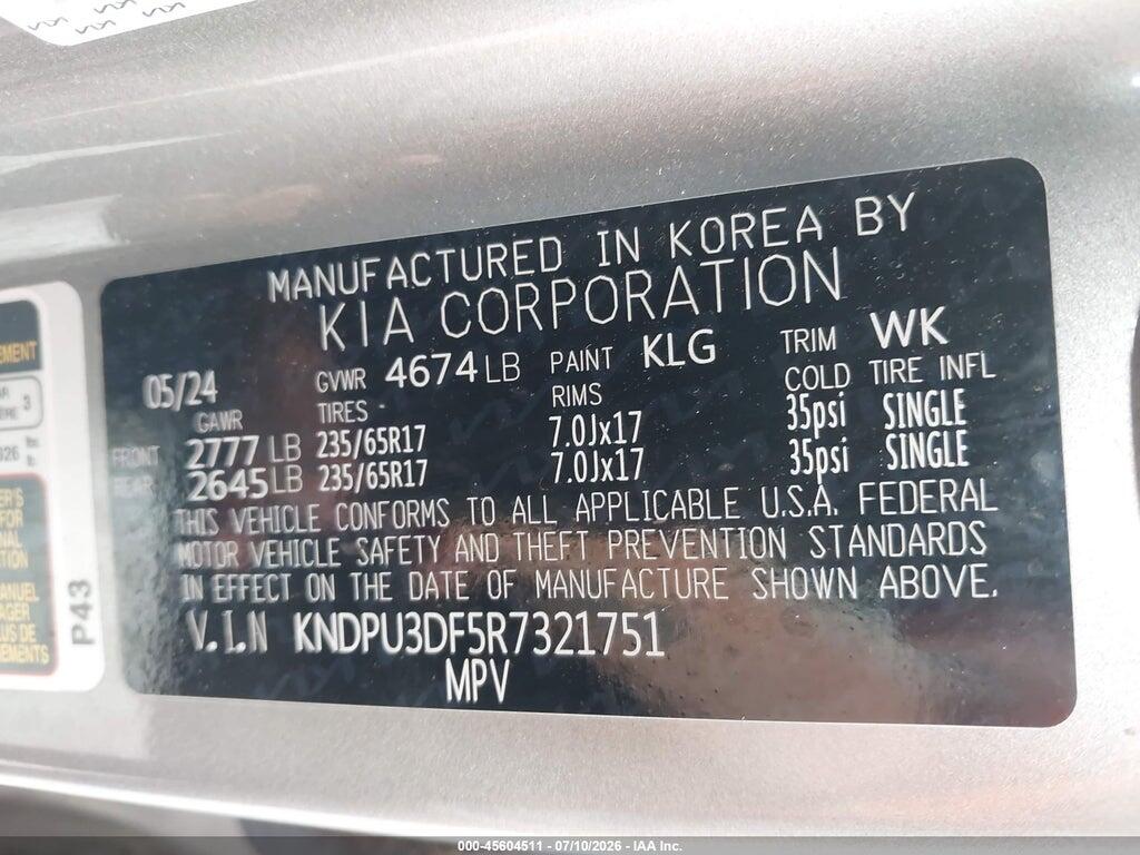 KNDPU3DF5R7321751 2024 KIA SPORTAGE photo no. 9