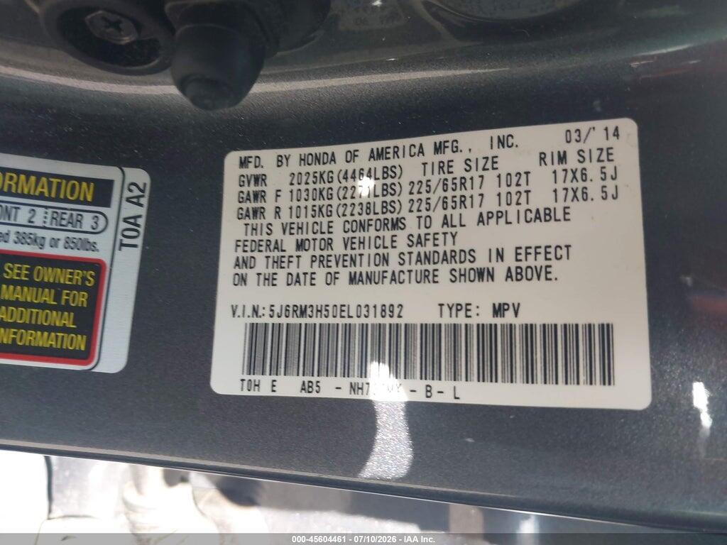5J6RM3H50EL031892 2014 HONDA CR-V photo no. 9