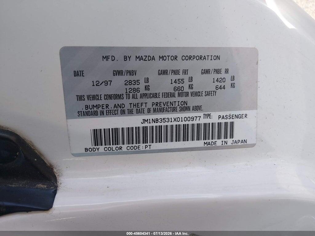 JM1NB3531X0100977 1999 MAZDA MX-5 MIATA photo no. 9