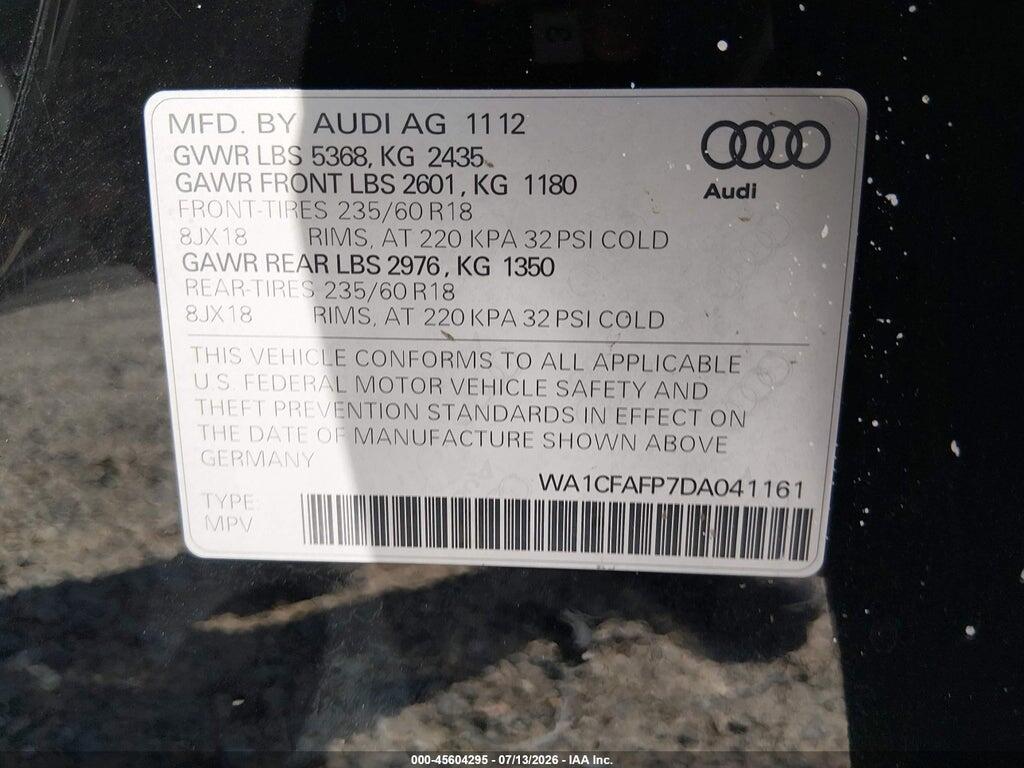 WA1CFAFP7DA041161 2013 AUDI Q5 photo no. 9