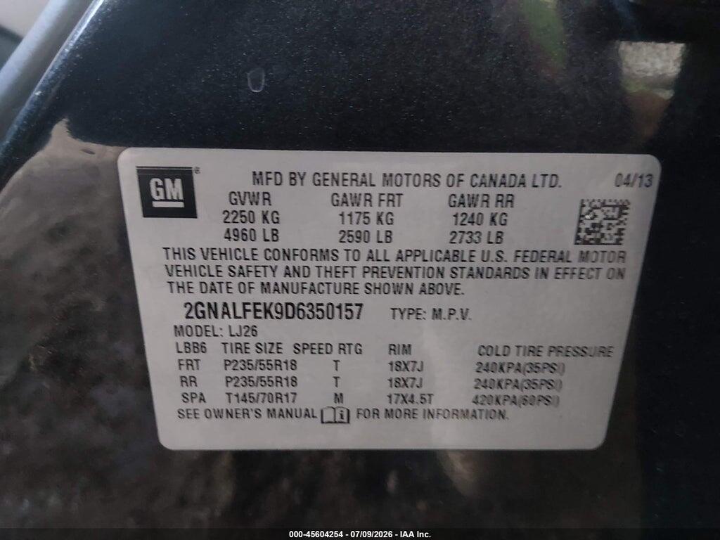 2GNALFEK9D6350157 2013 CHEVROLET EQUINOX photo no. 9
