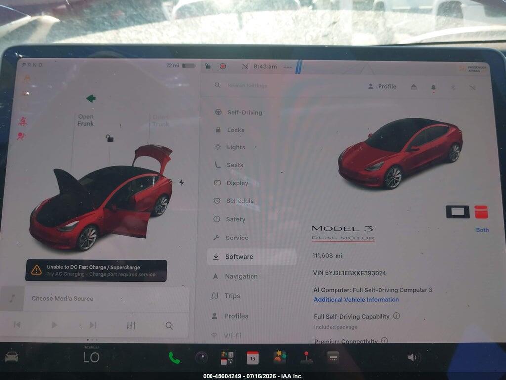 5YJ3E1EBXKF393024 2019 TESLA MODEL 3 photo no. 7