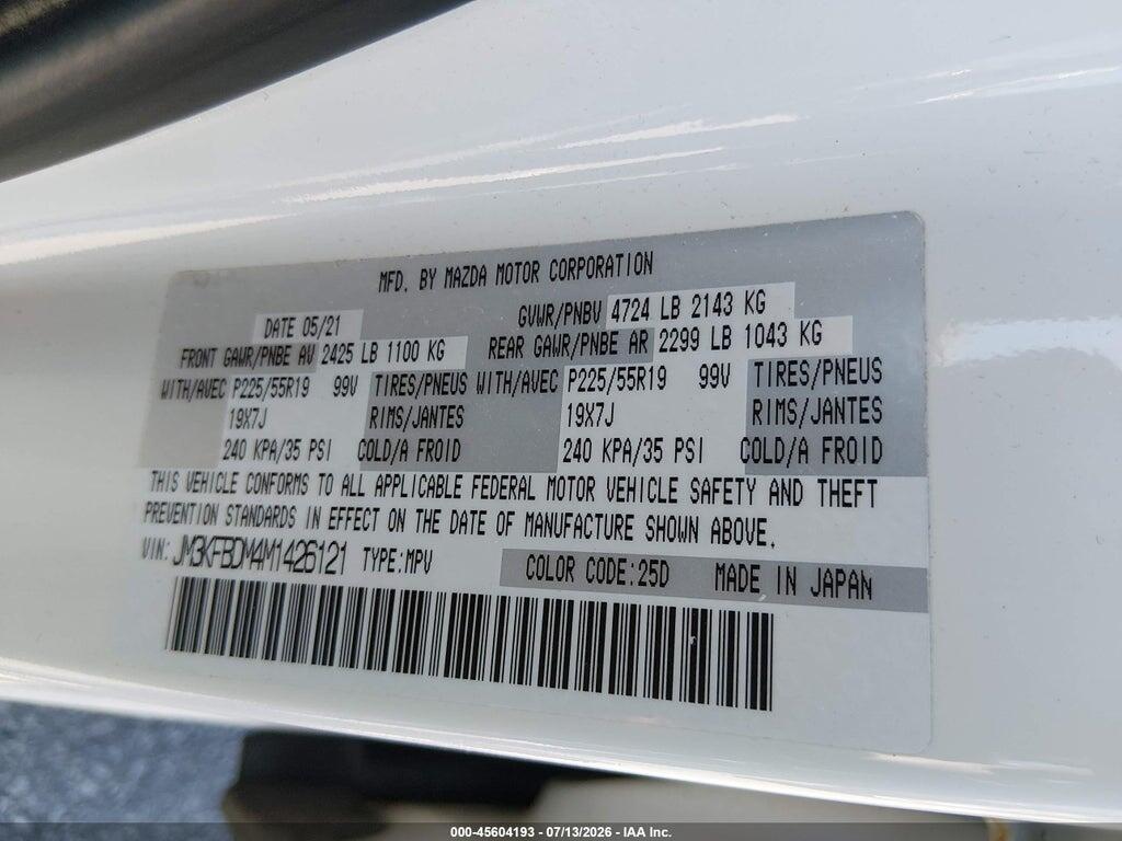 JM3KFBDM4M1426121 2021 MAZDA CX-5 photo no. 9