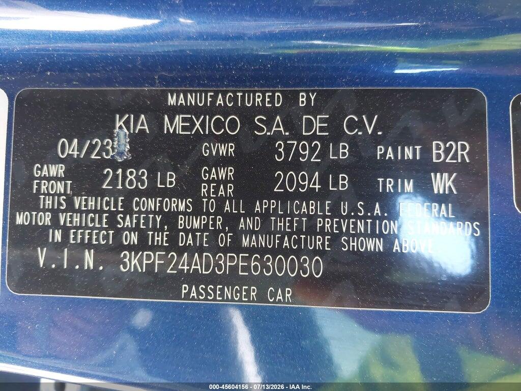 3KPF24AD3PE630030 2023 KIA FORTE photo no. 9
