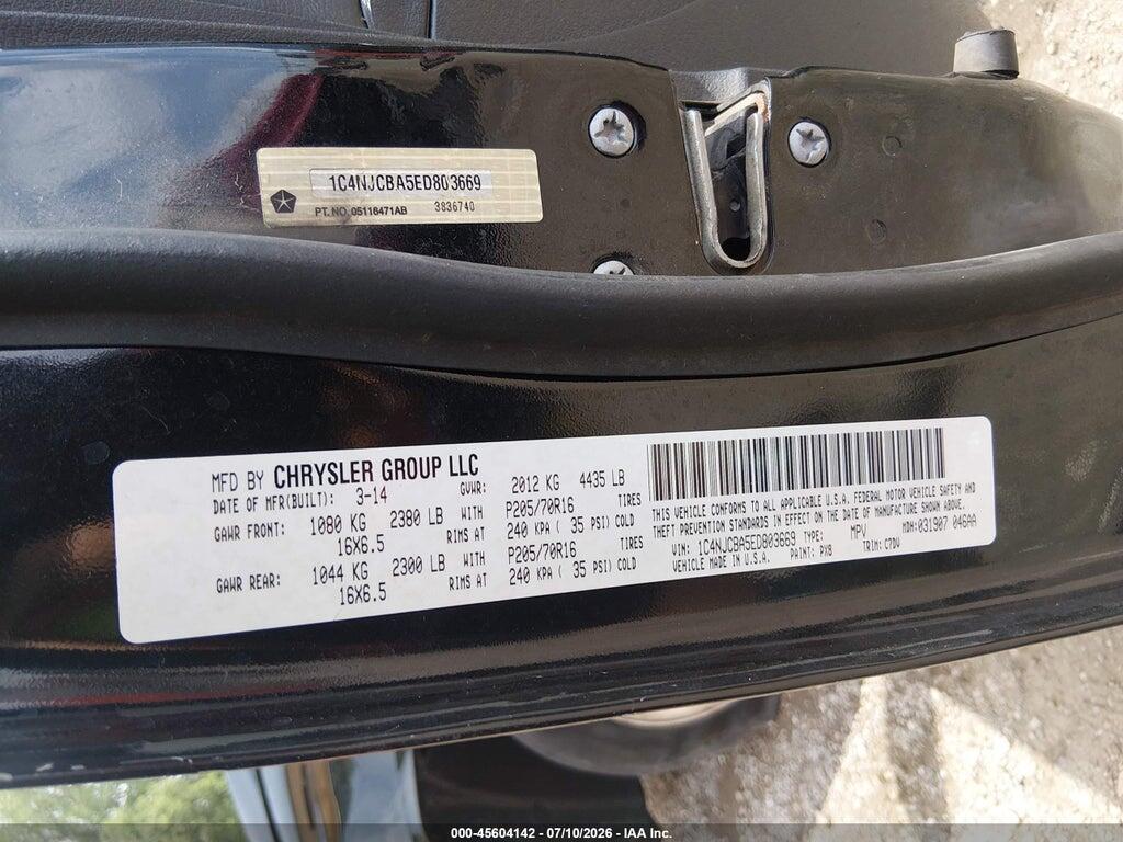 1C4NJCBA5ED803669 2014 JEEP COMPASS photo no. 9