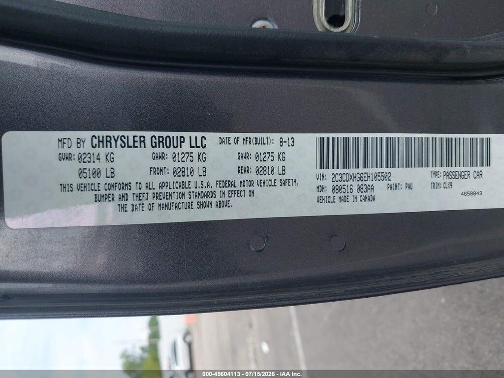 2C3CDXHG6EH105502 2014 DODGE CHARGER photo no. 9