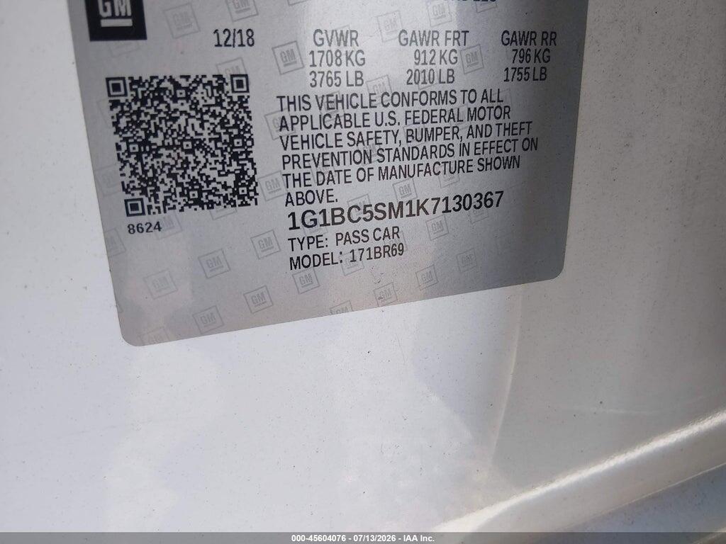1G1BC5SM1K7130367 2019 CHEVROLET CRUZE photo no. 9