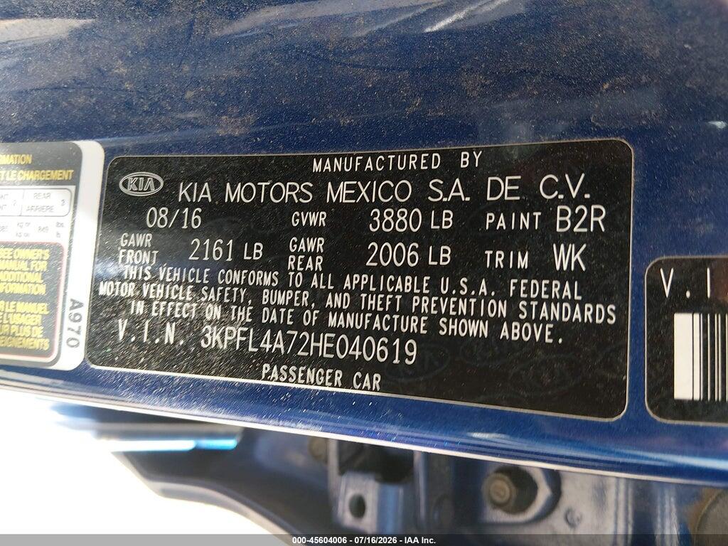 3KPFL4A72HE040619 2017 KIA FORTE photo no. 9