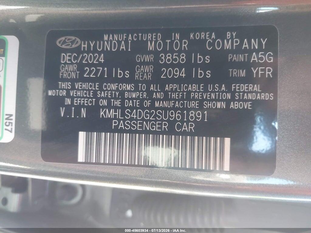 KMHLS4DG2SU961891 2025 HYUNDAI ELANTRA photo no. 9