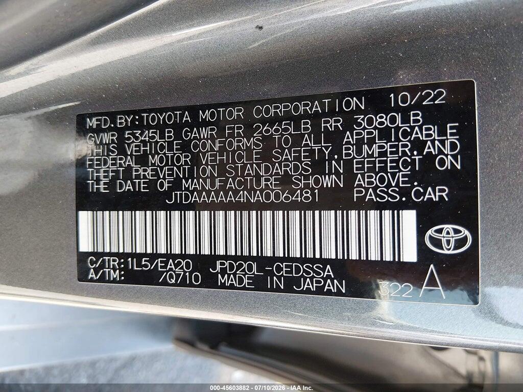 JTDAAAAA4NA006481 2022 TOYOTA MIRAI photo no. 9