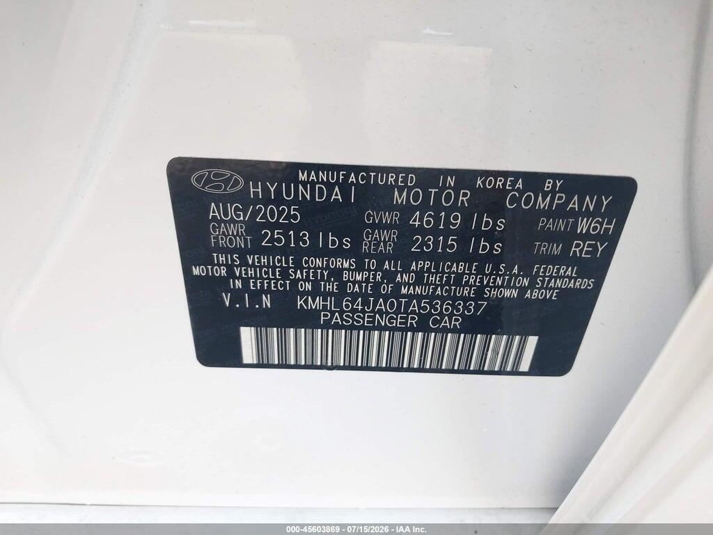 KMHL64JA0TA536337 2026 HYUNDAI SONATA photo no. 9