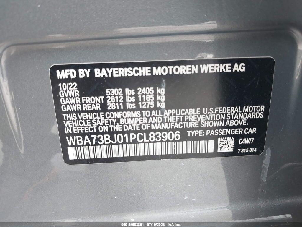 WBA73BJ01PCL83906 2023 BMW 540 photo no. 9