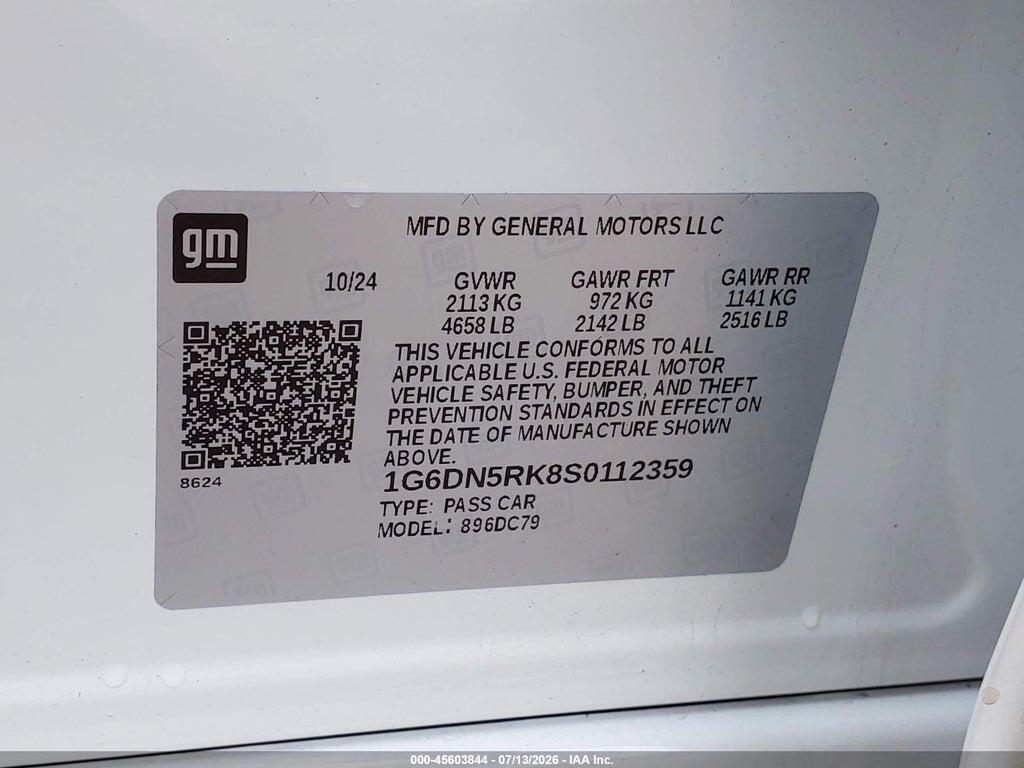1G6DN5RK8S0112359 2025 CADILLAC CT5 photo no. 9