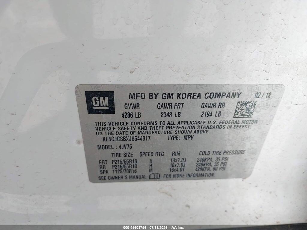 KL4CJCSBXJB644017 2018 BUICK ENCORE photo no. 9