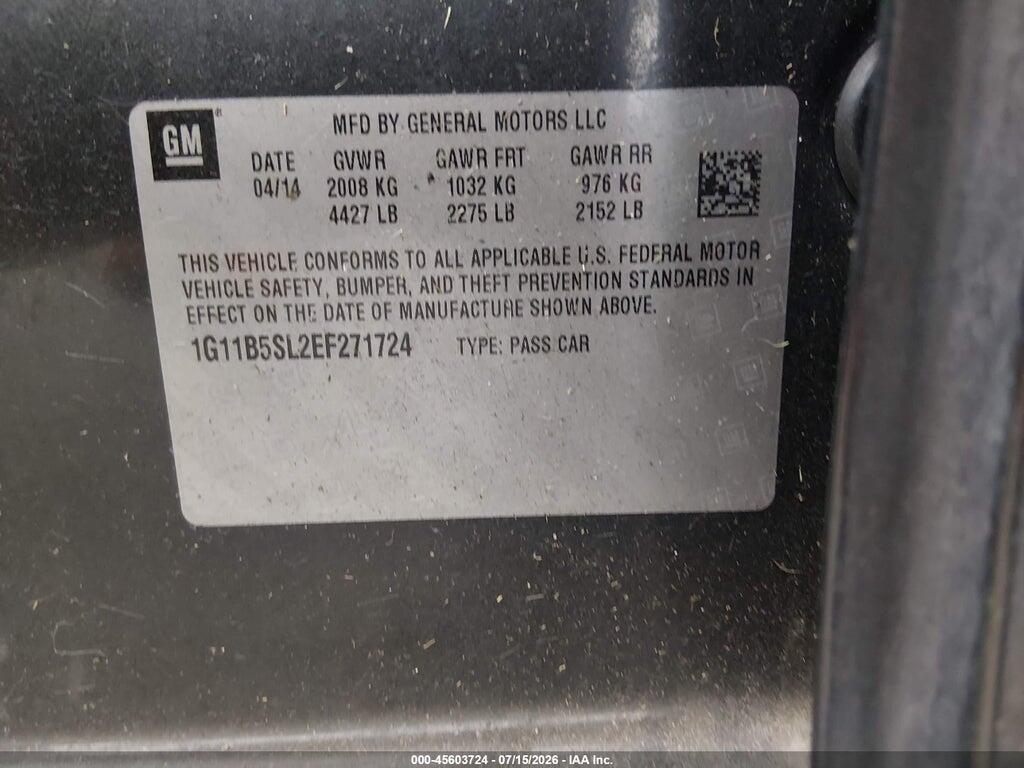1G11B5SL2EF271724 2014 CHEVROLET MALIBU photo no. 9