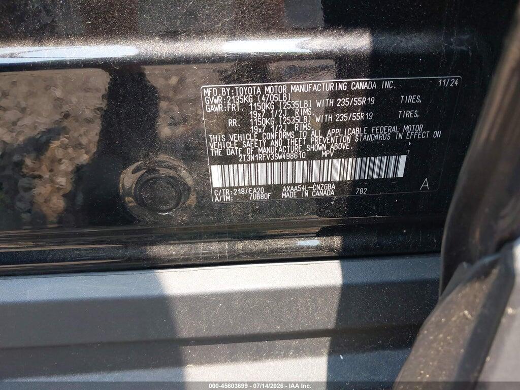 2T3N1RFV3SW498610 2025 TOYOTA RAV4 photo no. 9