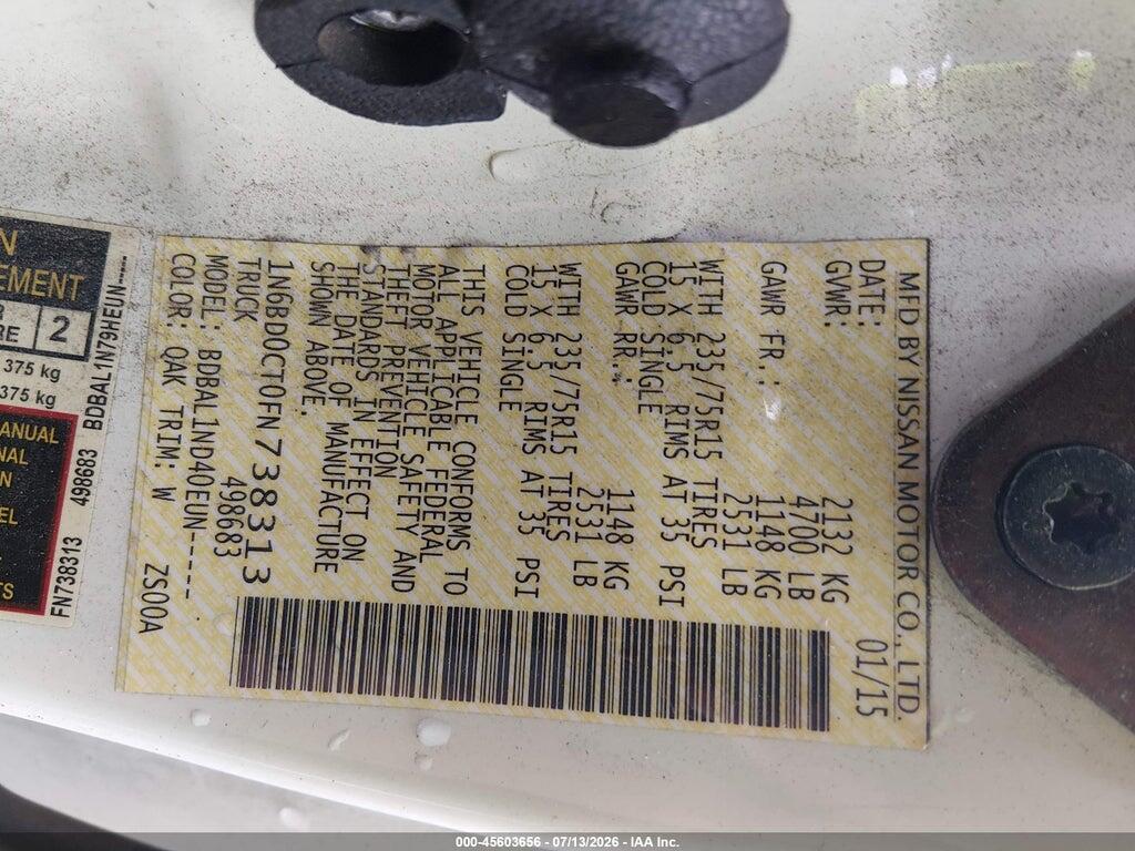 1N6BD0CT0FN738313 2015 NISSAN FRONTIER photo no. 9