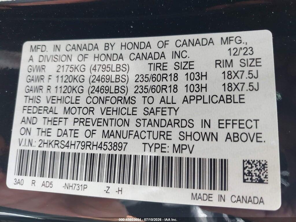2HKRS4H79RH453897 2024 HONDA CR-V photo no. 9