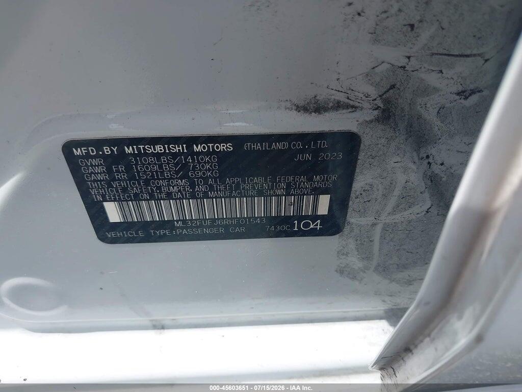 ML32FUFJ6RHF01543 2024 MITSUBISHI MIRAGE G4 photo no. 9