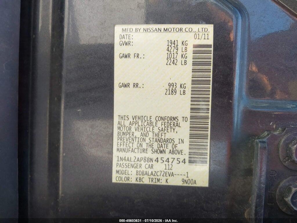 1N4AL2AP8BN454754 2011 NISSAN ALTIMA photo no. 9