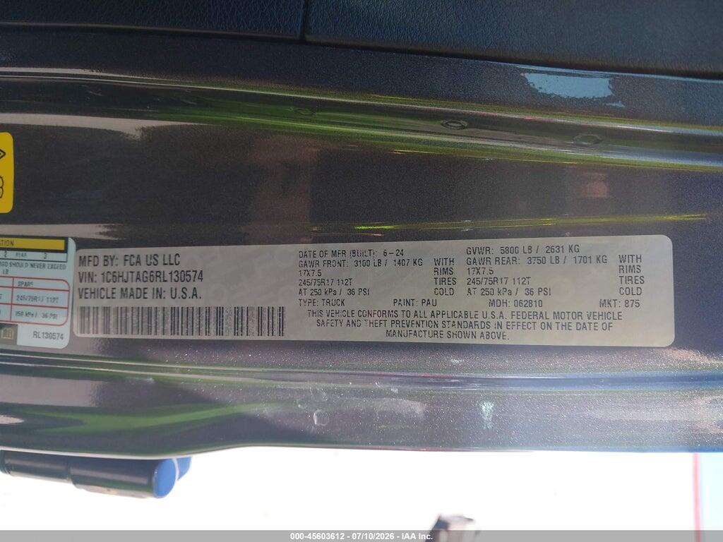 1C6HJTAG6RL130574 2024 JEEP GLADIATOR photo no. 9