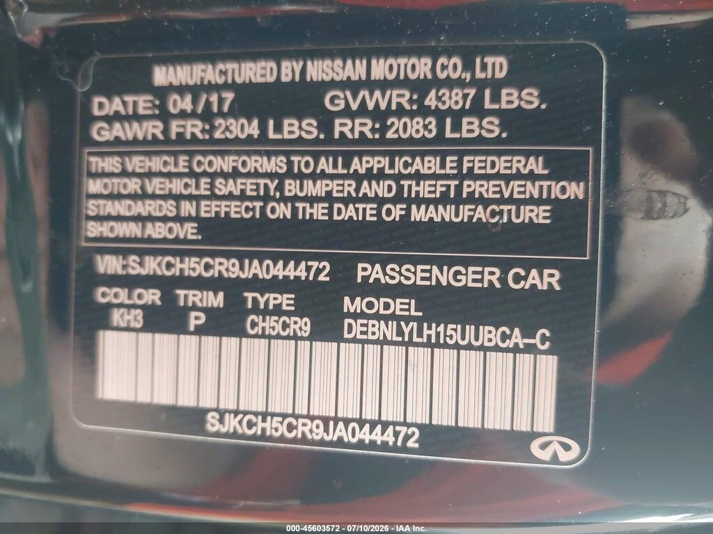 SJKCH5CR9JA044472 2018 INFINITI QX30 photo no. 9