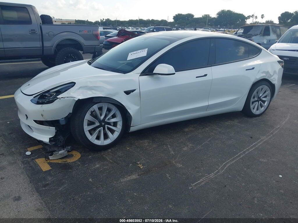 5YJ3E1EB6NF269353 2022 TESLA MODEL 3 photo no. 2