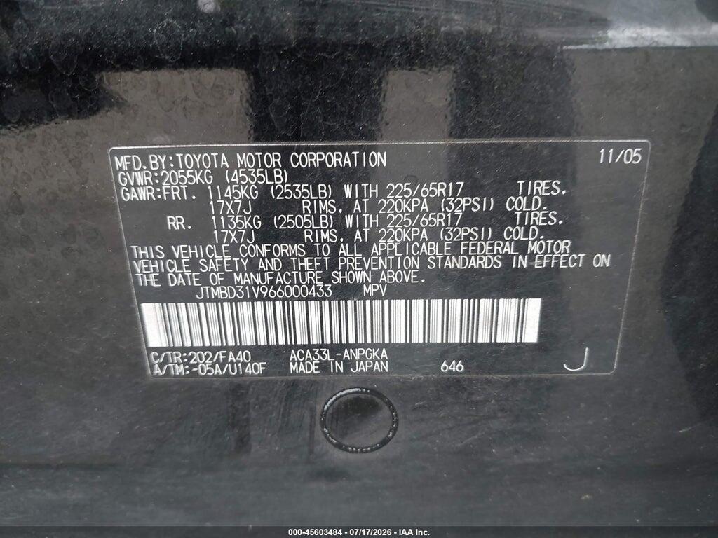 JTMBD31V966000433 2006 TOYOTA RAV4 photo no. 9