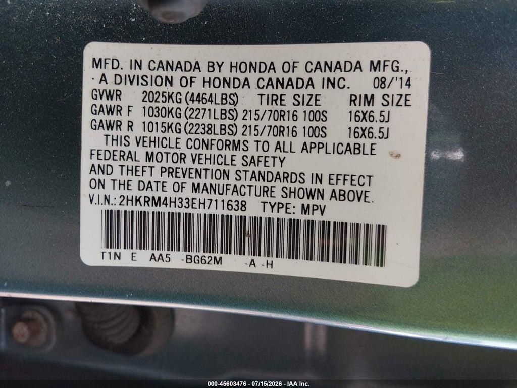 2HKRM4H33EH711638 2014 HONDA CR-V photo no. 9