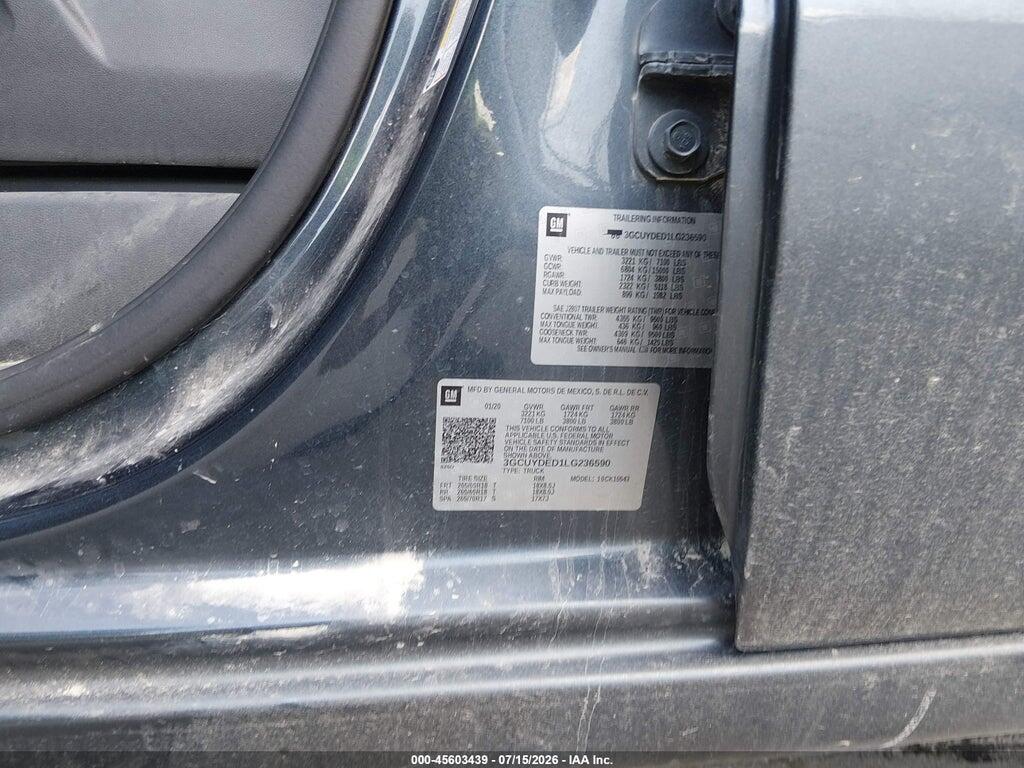 3GCUYDED1LG236590 2020 CHEVROLET SILVERADO 1500 photo no. 9